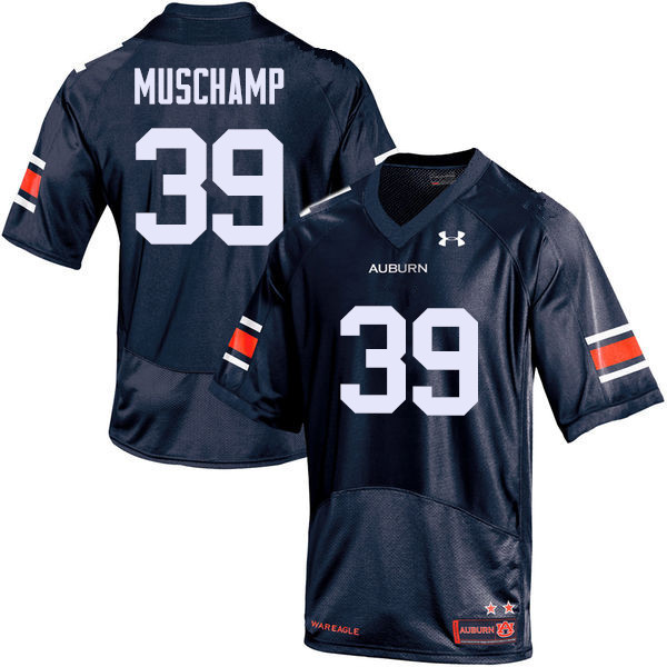Auburn Tigers Men's Robert Muschamp #39 Navy Under Armour Stitched College NCAA Authentic Football Jersey HCW7374SD